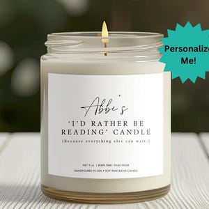 Book Lover Candle Customizable Candle Sarcastic Candles Book Inspired Candle Literary Candle Gifts for Readers Gift for Book Lovers Bookish