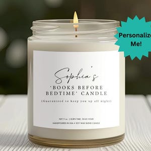 Book Lover Candle Customizable Candle Sarcastic Candles Book Inspired Candle Literary Candle Gifts for Readers Gift for Book Lovers Bookish