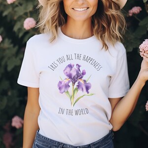 Iris You All The Happiness In The World Florist Pun Florist Shirt Flower Farmer Shirt Gift for Florist Floral Designer Tees Carnation Flower