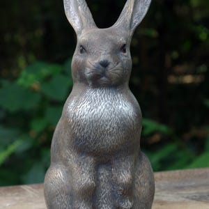 Rabbit Standing Figurine Hand Painted Ceramic - Etsy