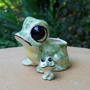 Frog Planter with little frog