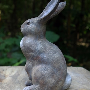 Rabbit Standing  figurine Hand Painted ceramic