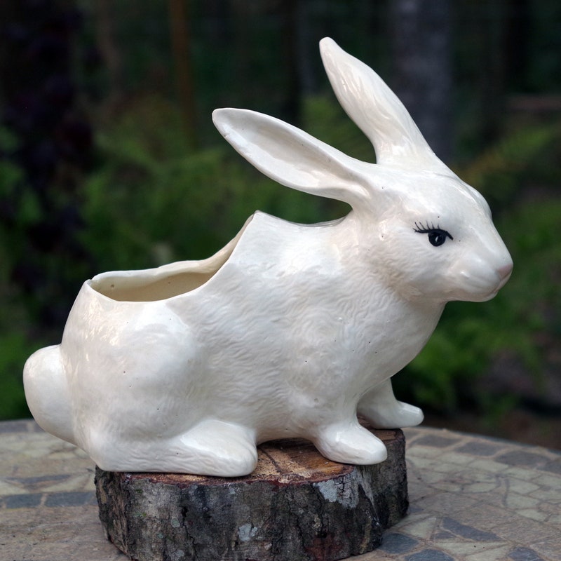 Rabbit Planter - Etsy