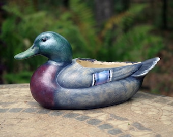 Vintage Mallard Duck Planter