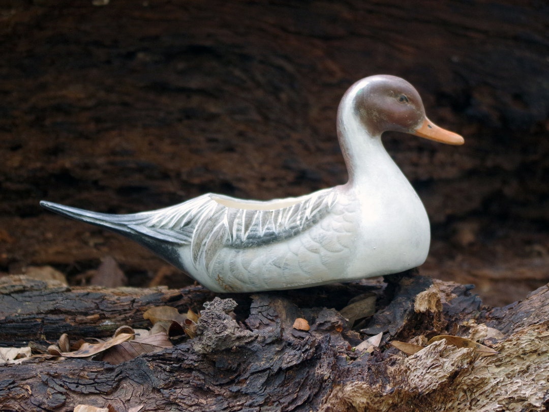 Materials Ceramic Slip, Finished Hand Painted Pintail Duck Planter
