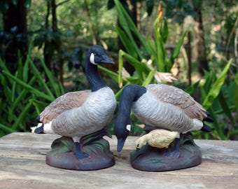Canadian Geese Set hand painted ceramic