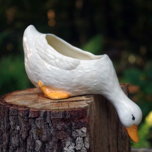 7 inch Head Down Duck Geese Planter/ Shelf Duck