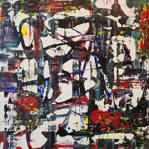 Original, Acrylic, Abstract On Canvas - Never Confuse Understanding With Intention - Unknown Component