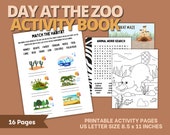 Zoo Activity Book for Kids, Zoo Animal Word Games and Activities, Zoo Themed Games and Puzzles, Printable Kids Activity Pages