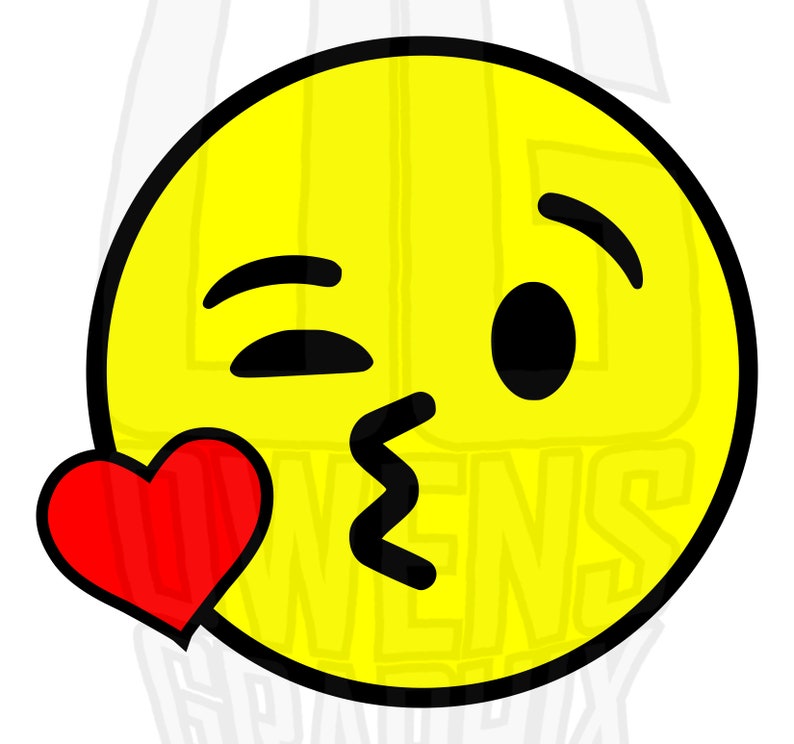 Kiss Face Emoji SVG DXF PDF Jpg Png, Svg, Digital File, Cute, Kissy