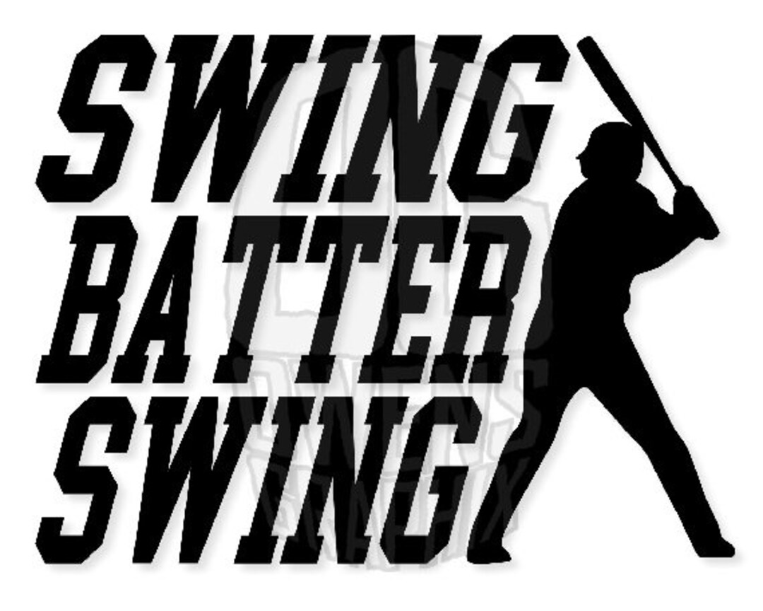 Swing Batter Swing SVG DXF PDF Jpg Png, Svg, Digital File, Sports, Youth, Cute, Shirt, Softball