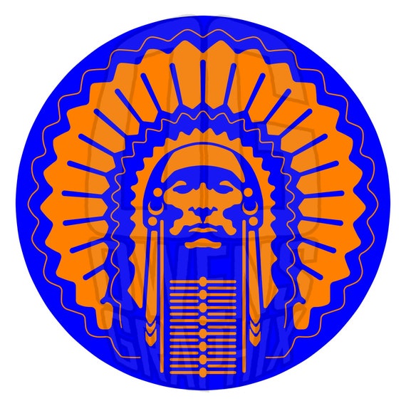 Illinois Fighting Illini Chief Illiniwek 4.5x4.5 in Metallic Decal