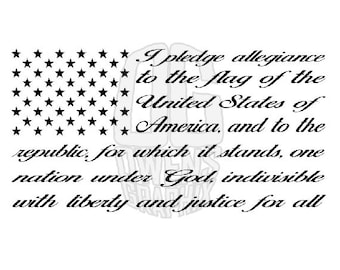Pledge of Allegiance Flag SVG DXF PDF jpg png, Patriotic svg, Digital Files, Flag, America svg, Cut File, Ready to Cut, Cricut Ready