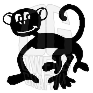 Affen Clipart SVG DXF PDF jpg png, svg, digitale Datei, niedlich, bezaubernd, Affen, bereit zum Schneiden, Cricut Ready