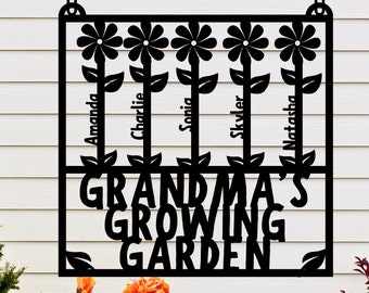 Personalized Grandma Gift Garden Sign | Grandma's Garden |Gift for her | Gift for Grandma | UP to 5 grandchild names | Mother's Day Birthday