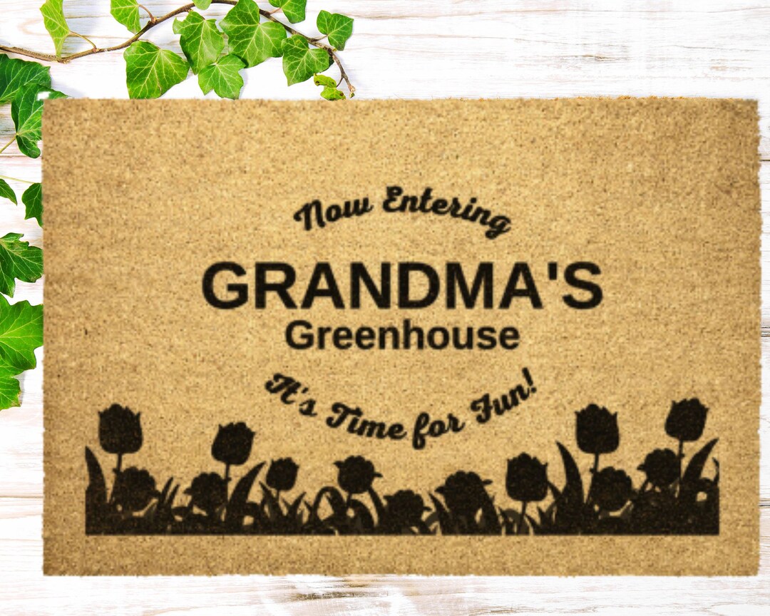 Personalize Grandma's Greenhouse Door Mat - Etsy