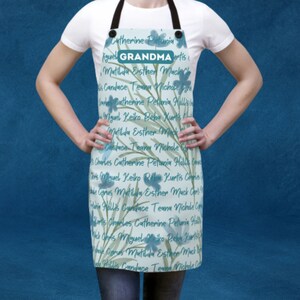 Personalized Grandma Gift - Grandma Apron Mother&#39;s Day Gift Grandkids Names Gift for Teacher Vintage Floral Farmhouse Grandma Gift