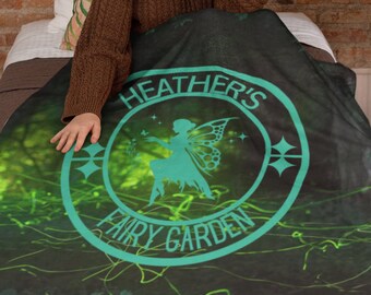 Fairy Garden Blanket | Custom with Name | Fairy Garden Gift, Personalized Baby, Personalized Blanket, Baby Shower Gift, Gardener Gift