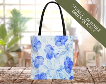 Vintage Flower Tote Bag | Gift for Her, Gift for Gardener, Mother's Day Gift, Gift for Grandma, Farmhouse, Cottagecore, Boho Floral