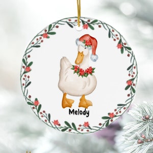 Personalized Girl Duck Ornament