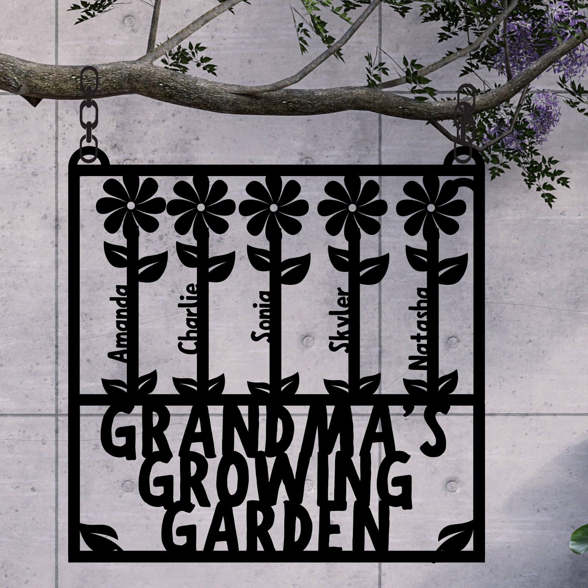 Personalized Grandma's Garden Flag Sign - Best Idea For Grandma/Mama - Grandma's Garden