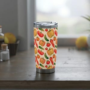 Vintage Vegetable Garden 20oz Tumbler Pink - Gift for Gardener Birthday Mother&#39;s Day Spring Summer - Spill Proof - Stainless Steel Insulated