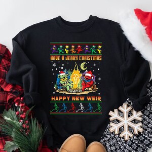 Jerry Garcia Grateful Dead Rock Band Ugly Christmas Sweater