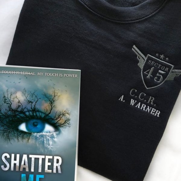 Aaron Warner Shatter Me 45 Sector CCR Uniform Sudadera bordada, 45 Sector CCR Uniform Hoodie, BookTok Merch, Bookish Merch