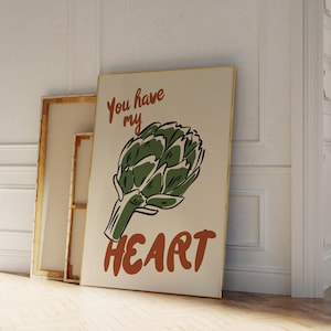 Artichoke Art Print • Artichoke Poster • Retro Kitchen Wall Art • Garden Decor • Vegetable Art Print • Green Artichoke • Artichoke Printable