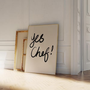 Yes Chef Print • Yes Chef Kitchen Decor • Trendy Kitchen Wall Art • Bar Cart Decor• Home Chef Gift • Mid Century Print • Typography Print
