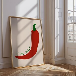ホットペッパープリント • I'm Hot プリント • レッドホットチリペッパープリント • チリウォールアート • レッドチリペッパープリント • ペッパーポスター • スパイシープリント
