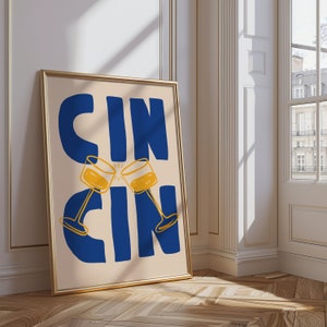 Cin Cin Cheers Druck • Cheers Poster • Martini Cheers Druck • Cocktail Druck • Barwagen Dekor • Cocktail Kunst Poster • Küchen Wand Druck