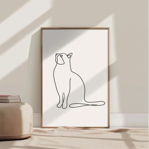 Cat Line Art • Pet Portrait Poster • Pet Line Drawing Print • Cat Wall Art • Cat Abstract Line Art Drawing • Digital Printable Wall Art
