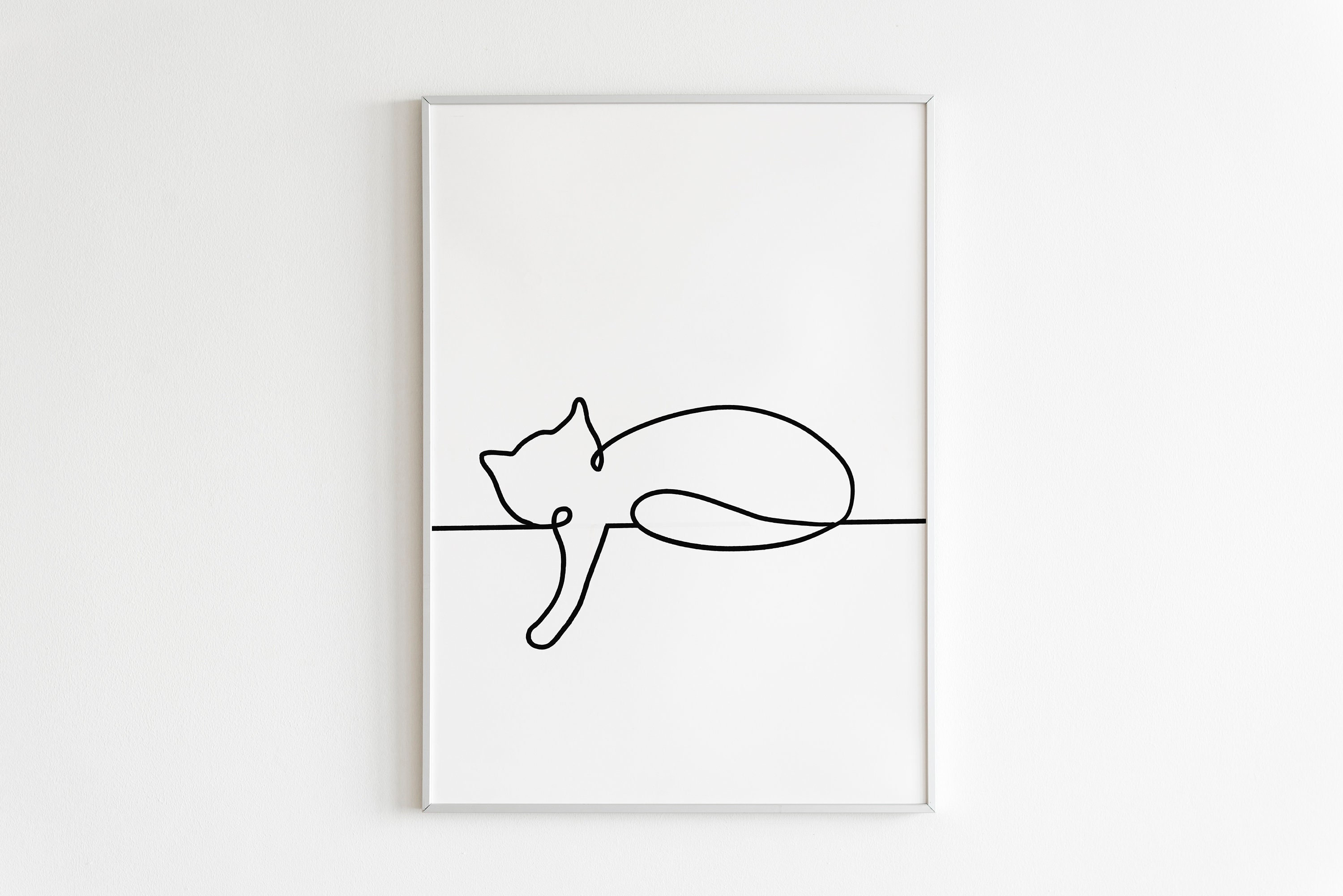 One Line Art Cat Drawing DIGITAL DOWNLOAD, Cat Printable Art, Printable ...