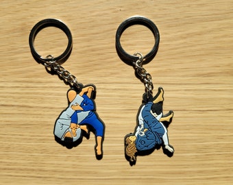His & Her Jiu Jitsu Armbar Keychain for BJJ Enthusiasts