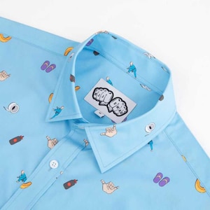 BJJ Emoji Icons Jiu Jitsu Button-Down Party Shirt