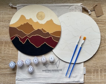 Auburn Haze Paint by Number Kit: Mountain Scene DIY Craft