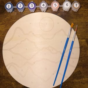 Lavender Haze Wood Paint by Number Kit: Mountain Decor DIY Craft Bild 3