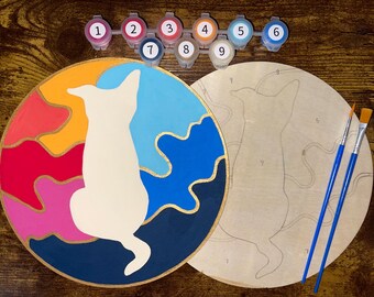 Dog Paint by Number Kit: Rainbow Animal Art DIY Craft