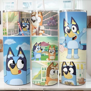 Blue Dog Cute Kids Cartoon Character 20oz Stainless Steel Insulated Tumbler w/straw