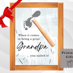 Lo has clavado Regalo para abuelo, Regalo de nietos, Recuerdo de huella de niño, Regalo para él, Regalo para marido, Manualidades para el Día del Padre
