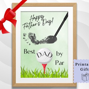 Beste vader per par afdrukbare Vaderdag Golf Footprint Craft, Vaderdag Golfcadeau, Vaderdagcadeau, Golfcadeau voor papa Aandenken, DIY-kaart