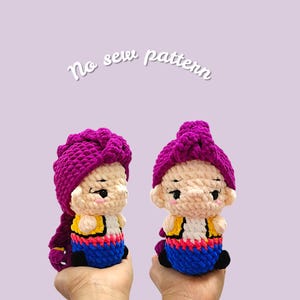 Crochet doll pattern/ kpop demon hunter crochet pattern/ no sew crochet pattern/ rumi crochet pattern/ E.N.G.L.I.S.H PDF