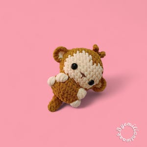Crochet Monkey Plush Pattern, Low-Sew Amigurumi Toy (PDF Pattern)