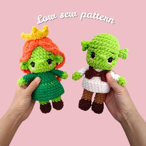 Shrek & Fiona Crochet Doll Pattern: Low Sew (PDF Pattern)