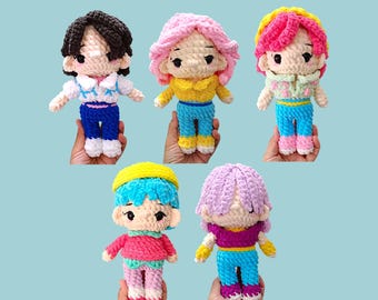 K-POPかぎ針編み人形パターン、あみぐるみスタイル (PDFパターン)