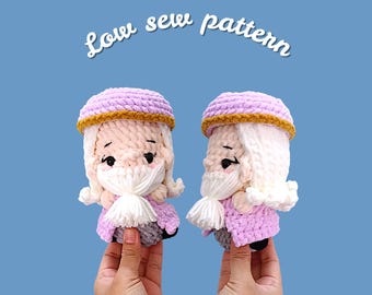 Wizard Crochet Pattern: Low Sew Amigurumi Doll (PDF Pattern)