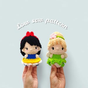 Crochet doll pattern/ princess crochet pattern/ low sew crochet pattern/ tinkerbell crochet/ snow white crochet/ E.N.G.L.I.S.H only/ PDF