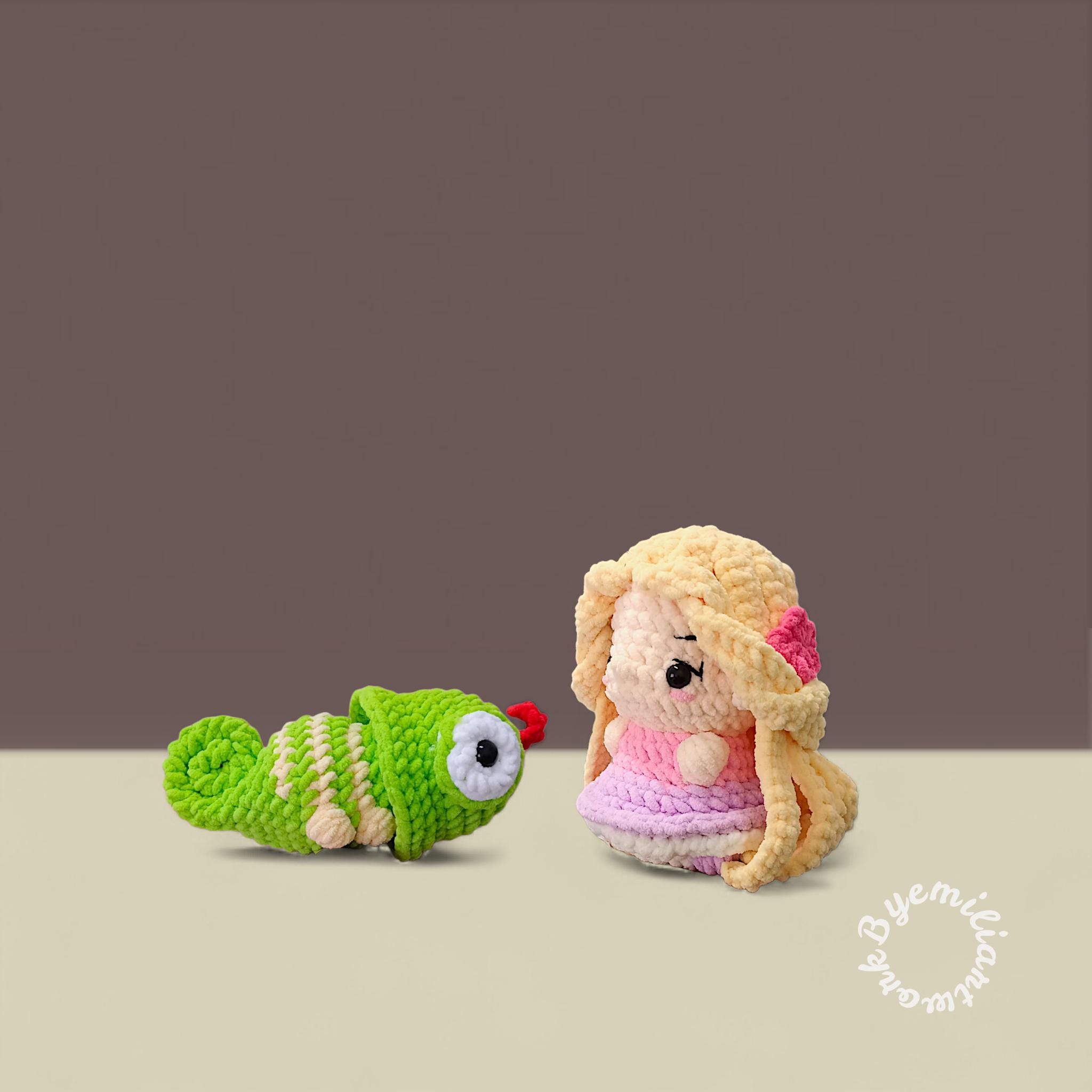 30 Chameleon Crochet Patterns to Stitch for Gifts, Decor, and Playful Amigurumi 25 Rapunzel Doll and Chameleon Crochet Pattern, Amigurumi Toy (PDF Pattern)