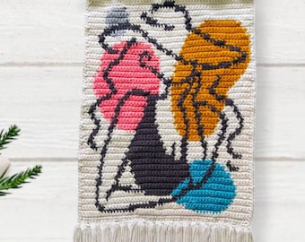 Pretty Woman Crochet Wall Hanging Pattern, Modern Tapestry (PDF Pattern)